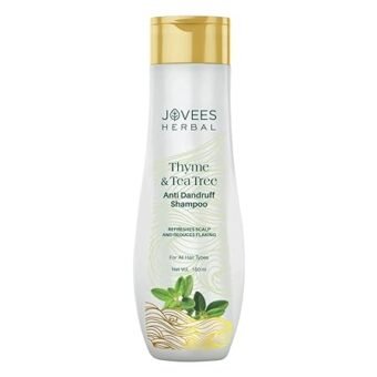 Jovees Herbal Thyme & Tea Tree Anti Dandruff Shampoo | With Tea Tree, Thyme & Lemon Extract | For All Hair Type | Prevents Dandruff & Dry Scalp 150ML