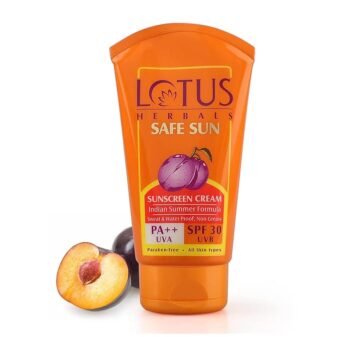 Lotus Herbals Safe Sunscreen Spf 30 Pa++| Sweat & Waterproof| Paraben-Free | Non-greasy | For all skin types |100g