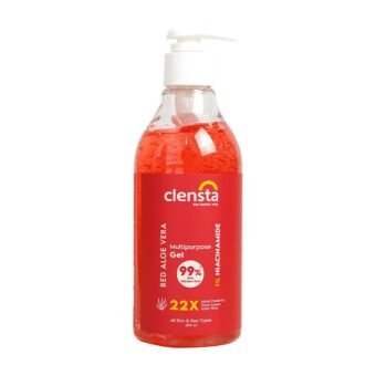 Clensta Red Aloe Vera Gel 22x MORE POWERFUL Than Normal Aloe Vera For Skin and Hair With 99% Pure Aloe Vera Gel and 1% Niacinamide | Hydrating, Moisturizing & Glowing Skin | For Women & Men A