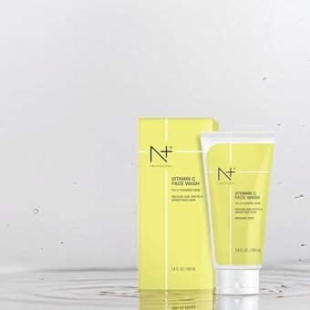 N+ Professional Vitamin C Face Wash For Oily to Normal Skin women & men, Hydration, Brightening, Pore Cleansing, Detan, Acne & Sensitive Skin, No Parabens (100ml)