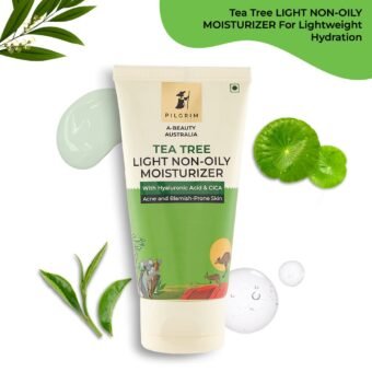 Pilgrim Australian Tea Tree oil free moisturizer for face for oily & acne prone skin with Hyaluronic acid & CICA |Tea tree light non-oily moisturizer for face |Face moisturizer for women & me