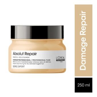 L’OREAL PROFESSIONNEL PARIS Serie Expert Absolut Repair Mask |Dry Hair Mask Provides Deep Conditioning & Strength | With Gold Quinoa & Wheat Protein (250Gms)