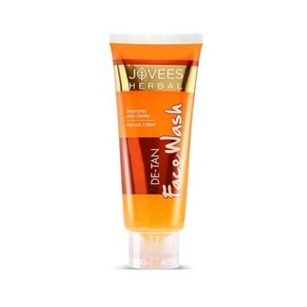 Jovees Herbal De-Tan Face Wash | For Women/Men | Tan Removal, Brightening and Glowing Skin | 100% Natural | Exfoliating and Clarifying 120 ML